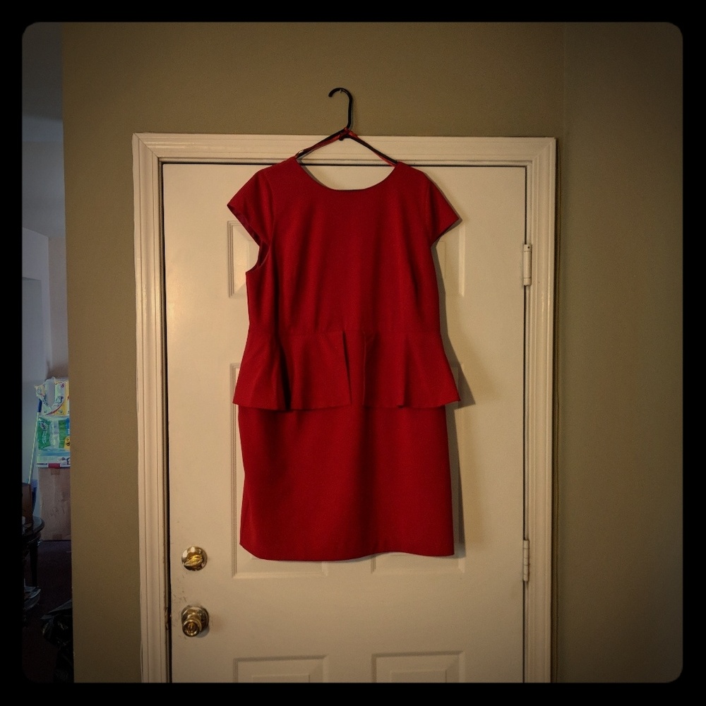Red peplum dress